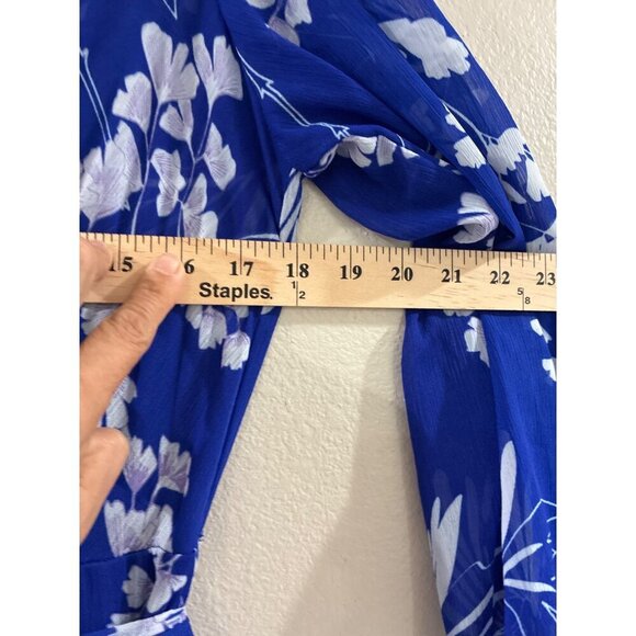 Calvin Klein Dress Women Navy Blue Floral Maxi Whimsy Cottage Lagenlook - Picture 7 of 9